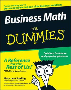 Business Math For Dummies de MJ Sterling