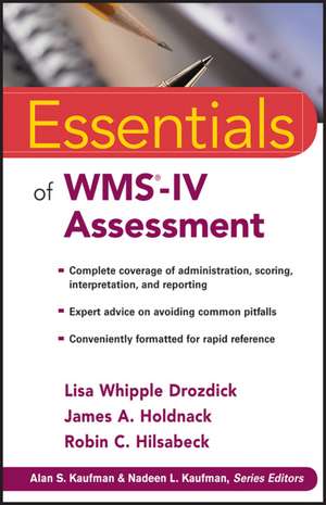 Essentials of WMS–IV Assessment de LW Drozdick