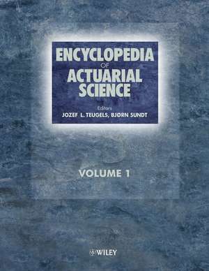 Encyclopedia of Actuarial Science 3V Set de JL Teugels