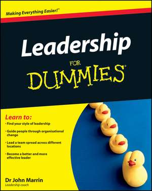 Leadership For Dummies de JM Marrin