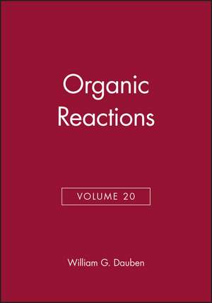 Organic Reactions V20 de WG Dauben