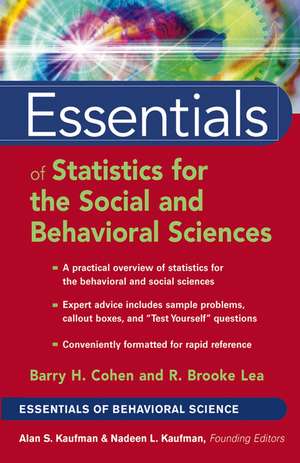 Essentials of Statistics for the Social and Behavioral Sciences de BH Cohen