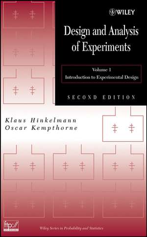 Design and Analysis of Experiments – Introduction to Experimental Design V1 2e de K Hinkelmann