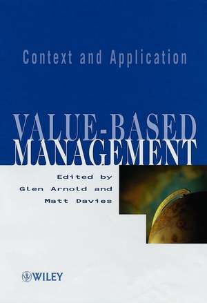 Value–based Management – Context & Application de G Arnold