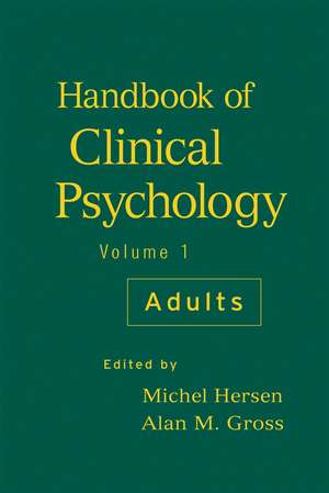 Handbook of Clinical Psychology V 1 – Adults de M. Hersen