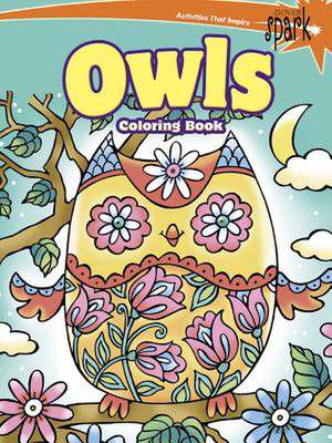 Spark Owls Coloring Book: Inspirational Designs on a Dramatic Black Background de Noelle Dahlen