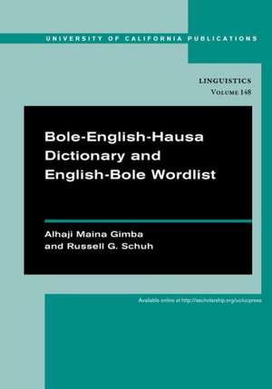 Bole–English–Hausa Dictionary and English–Bole Wordlist de Alhaji Maina Gimba