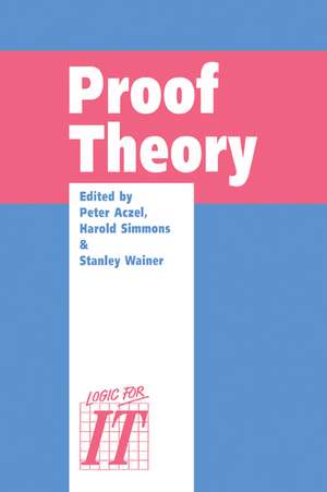 Proof Theory: A selection of papers from the Leeds Proof Theory Programme 1990 de Peter Aczel