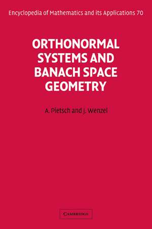 Orthonormal Systems and Banach Space Geometry de Albrecht Pietsch