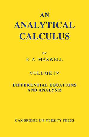 An Analytical Calculus de Edwin A. Maxwell