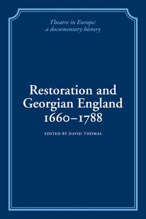 Restoration and Georgian England 1660-1788 de David Thomas