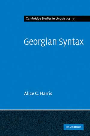 Georgian Syntax: A Study in Relational Grammar de Alice C. Harris