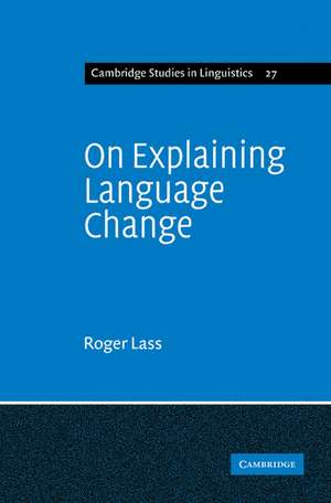 On Explaining Language Change de Lass