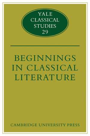 Beginnings in Classical Literature de Francis M. Dunn