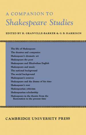 Companion to Shakespeare Studies de H. Granville-Barker