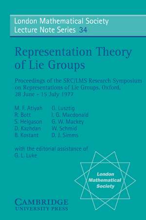 Representation Theory of Lie Groups de M. F. Atiyah