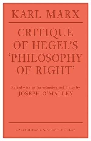 Critique of Hegel's 'Philosophy Of Right' de Karl Marx