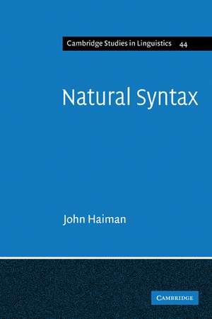 Natural Syntax: Iconicity and Erosion de John Haiman