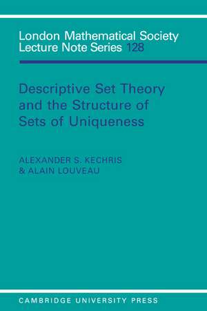 Descriptive Set Theory and the Structure of Sets of Uniqueness de Alexander S. Kechris