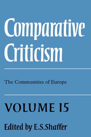 Comparative Criticism de E. S. Shaffer