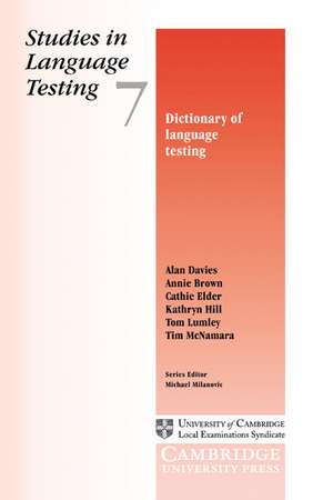 Dictionary of Language Testing de Alan Davies