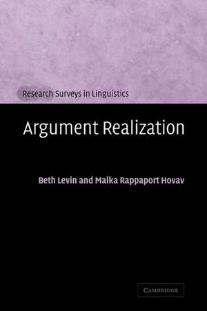 Argument Realization de Beth Levin