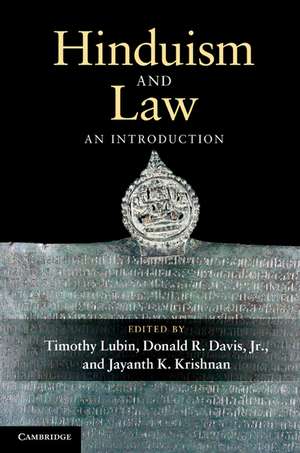 Hinduism and Law: An Introduction de Timothy Lubin