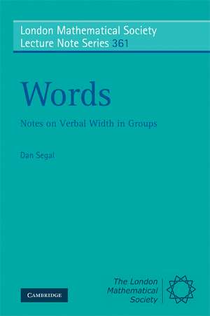 Words: Notes on Verbal Width in Groups de Dan Segal