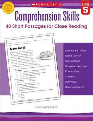 Comprehension Skills: Grade 5 de Linda Beech