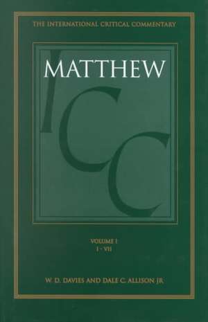 Matthew 1-7 de W. D. Davies