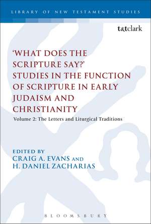 What Does the Scripture Say?' Studies in the Function of Scripture in Early Judaism and Christianity: Volume 2: The Letters and Liturgical Traditions de Dr. Craig A. Evans