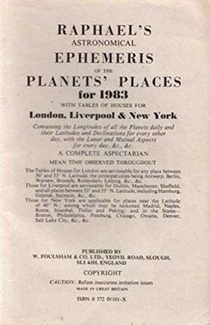 Raphael's Astronomical Ephemeris of the Planets' Places