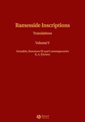 Ramesside Translations V 5 de K Kitchen