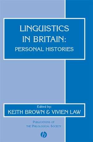 Linguistics in Britain de Brown