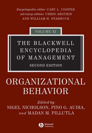 The Blackwell Encyclopedia of Management – Organizational Behavior V11 2e de N Nicholson