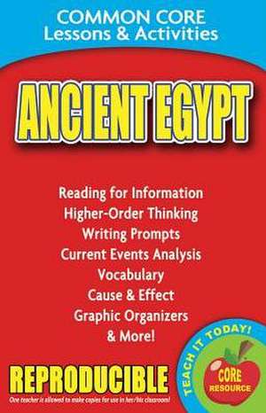 Ancient Egypt Common Core Lessons & Activities de Carole Marsh