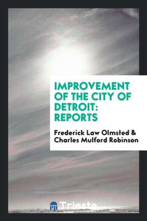 Improvement of the City of Detroit: Reports de Charles Mulford Robinson