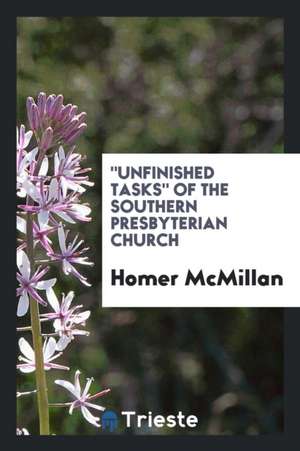 Unfinished Tasks of the Southern Presbyterian Church de Homer McMillan