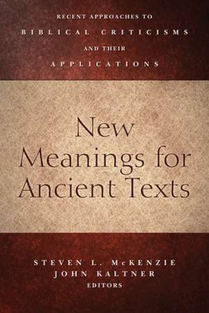 New Meanings for Ancient Texts: Recent Approaches to Biblical Criticisms and Their Applications de Steven L. McKenzie