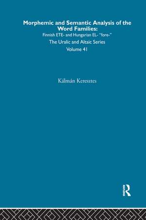 Morphemic and Semantic Analysis of the Word Families de Kalman Keresztes