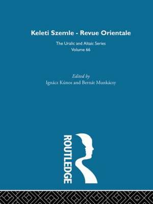 Keleti Szemle-Revue Orientale de Ignacz Kunos