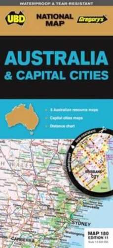 Australia & Capital Cities 1 : 5 800 000 de UBD Gregory's