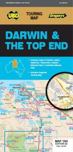 Darwin & the Top End Map 590 22nd ed de UBD Gregory's