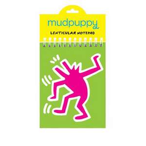 Keith Haring Dancing Dog Lenticular Notepad de Mudpuppy