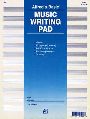 12 STAVE MUSIC WRITING PAD