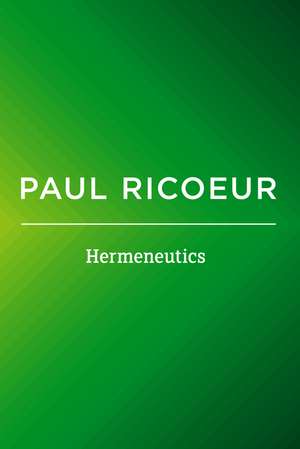 Hermeneutics de Paul Ricoeur