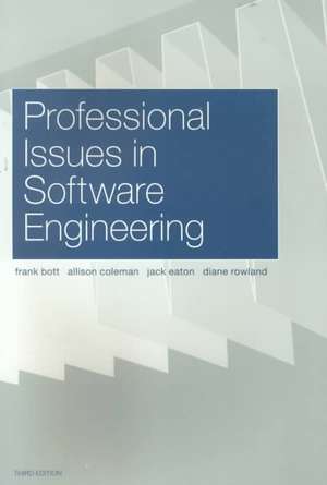 Professional Issues in Software Engineering de Frank Bott