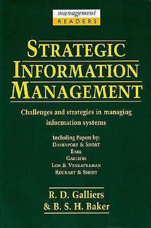 Strategic Information Management de Robert D. Galliers