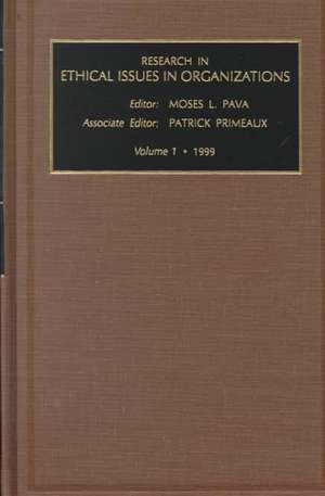 Research in Ethical Issues in Organizations de Moses L. Pava