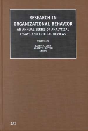 Research in Organizational Behavior de B.M. Staw